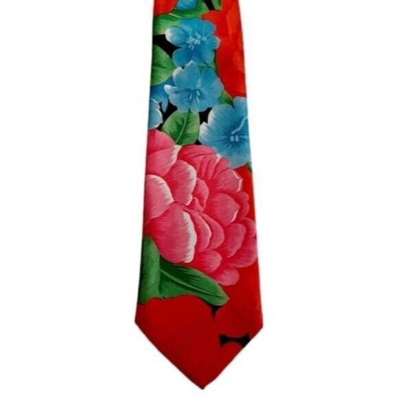 LOUIS FOUNTTAIN | Italy 100% Silk Floral Men's Necktie Vintage - Picture 9 of 9